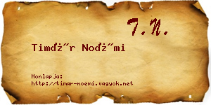 Timár Noémi névjegykártya